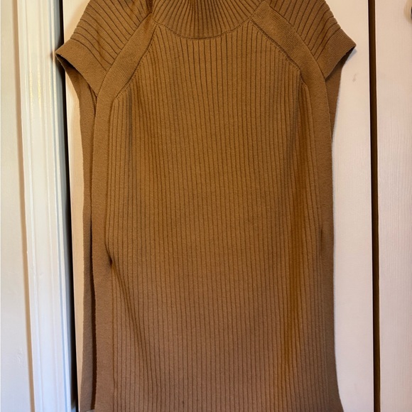 Banana Republic Factory Tan pullover poncho style mock neck sweater size small - Picture 5 of 15